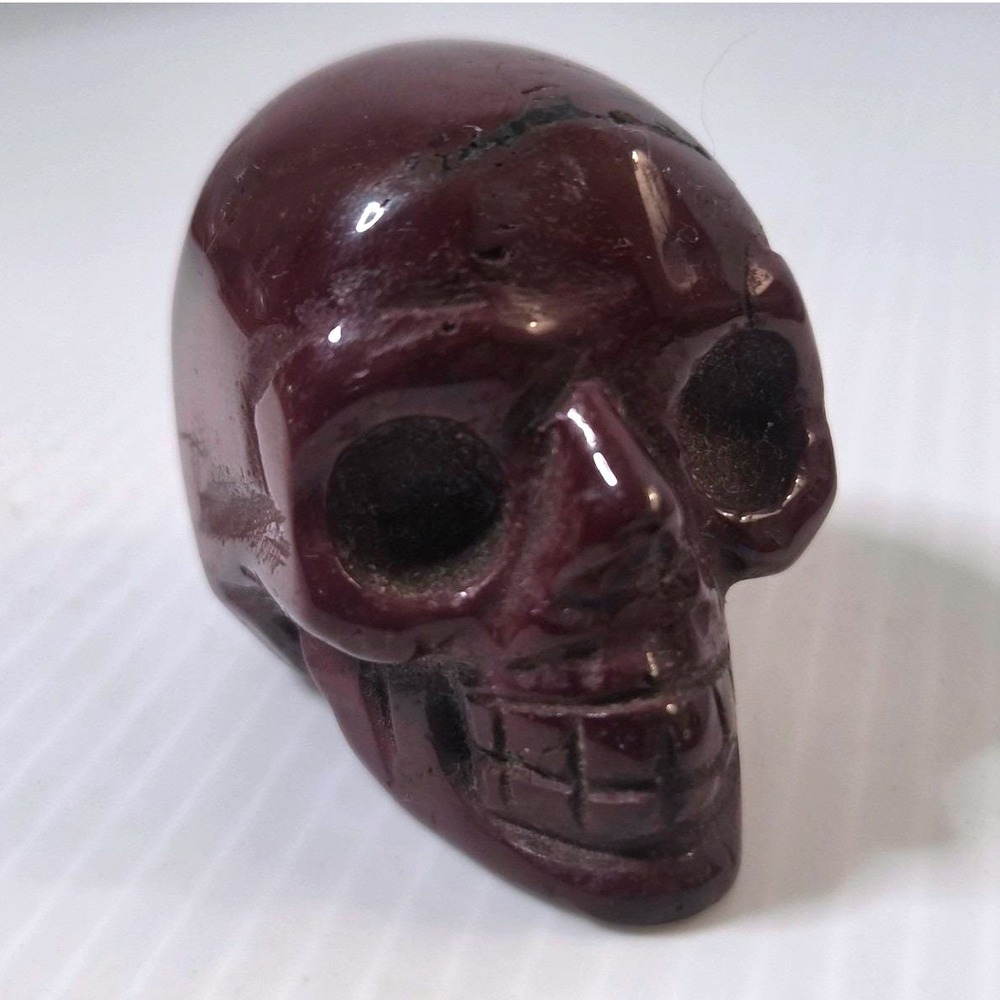 Red Jasper Carved Skull‎ 2 Inch Polished Stone Crystal Figurine Collectible Rock